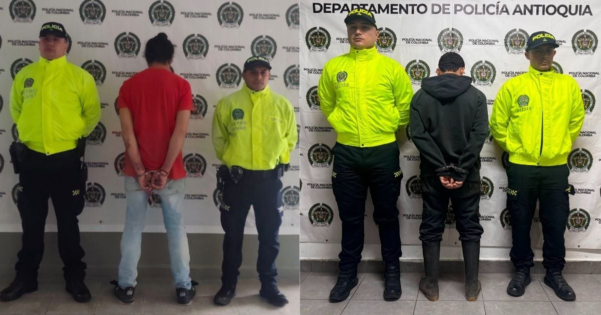 Capturados en Antioquia por delitos contra menores de edad y mujeres. Foto: Cortesía Policía Antioquia