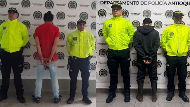 Capturados en Antioquia por delitos contra menores de edad y mujeres. Foto: Cortesía Policía Antioquia
