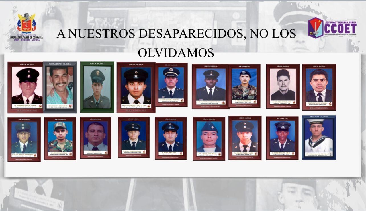 Desaparecidos fuerzas militares, cortesía: Ministerio de Defensa