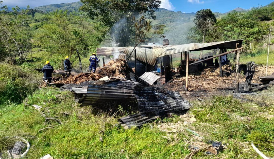 Incendio en el trapiche de la vereda Murillo