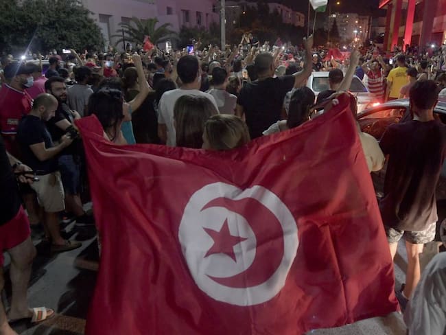 Manifestaciones antigubernamentales en Túnez.