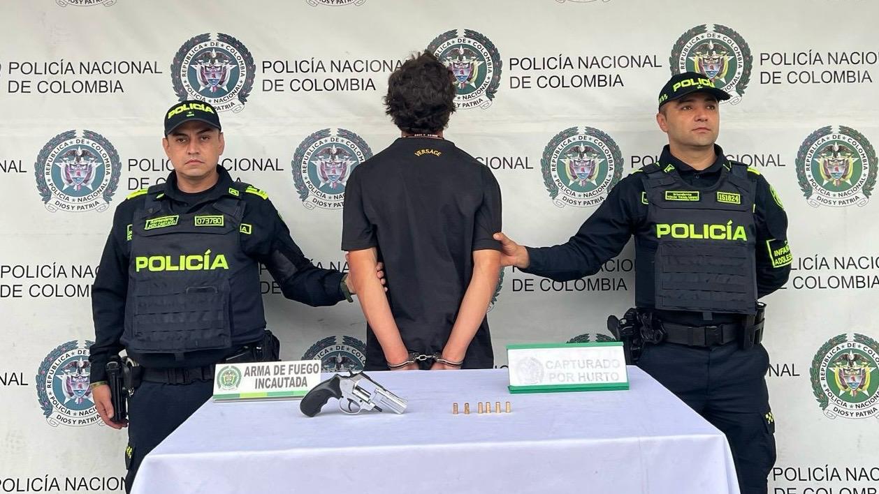 Capturado por hurto en Medellín. Foto: Policía Meval.