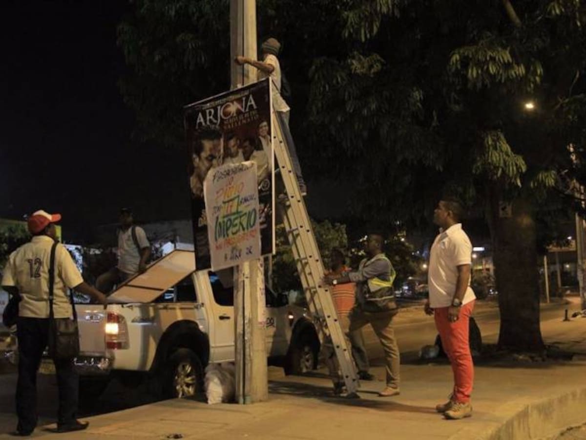 Operativos contra la contaminación visual en Avenida Pedro de Heredia