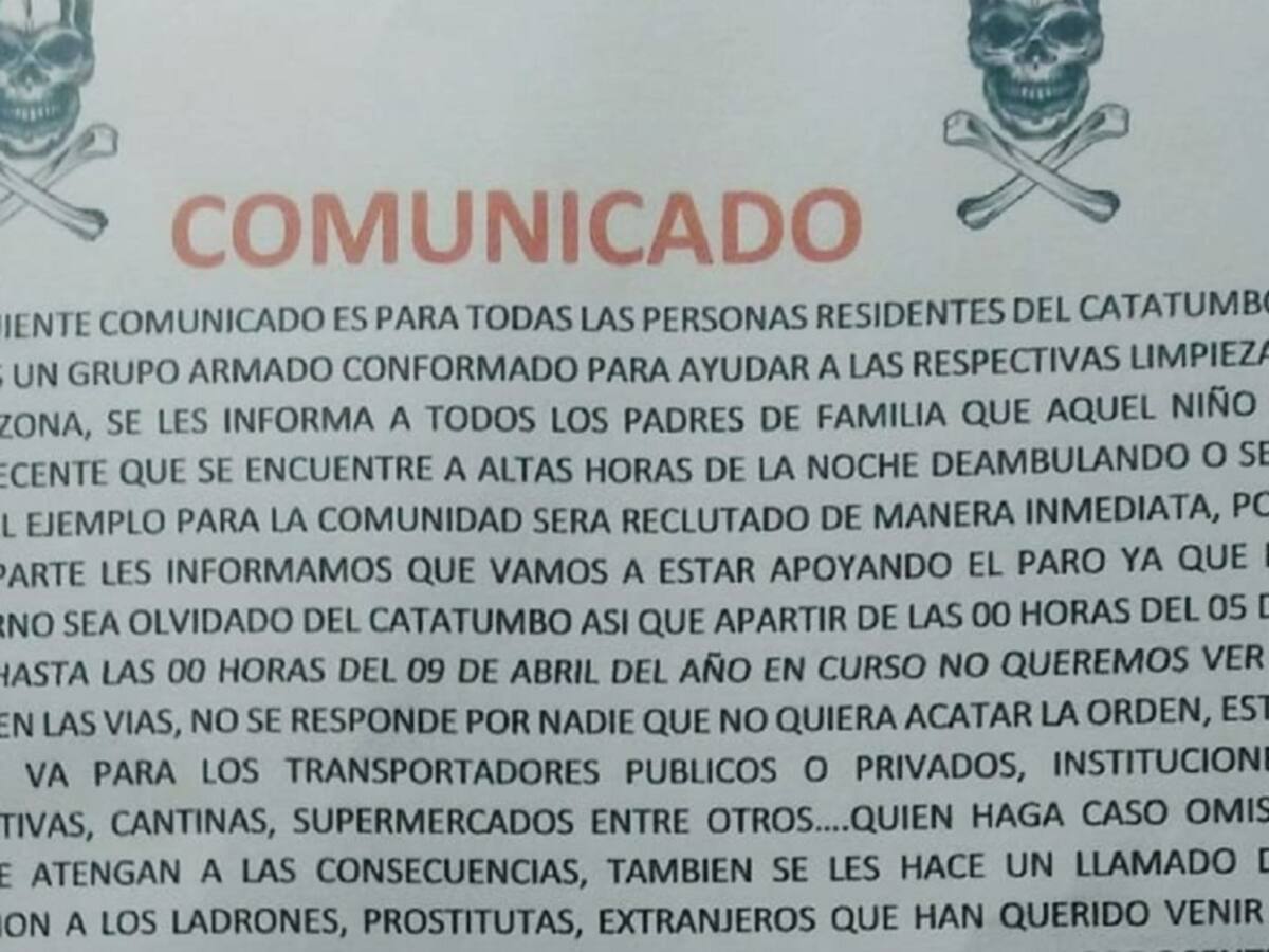Con panfleto de las Águilas Negras amenazan docentes en el Catatumbo