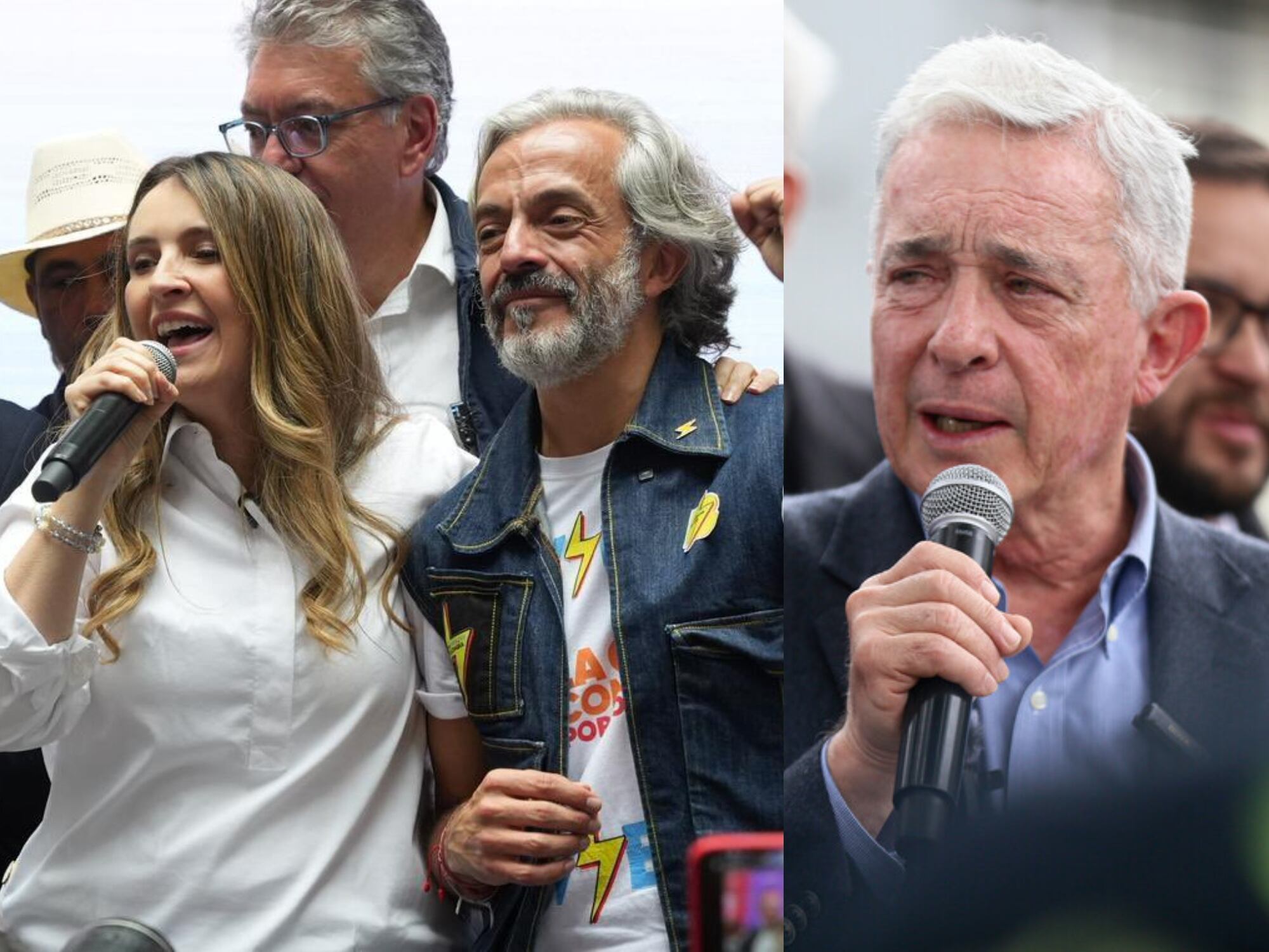 Paloma Valencia, Juan Daniel Oviedo y Álvaro Uribe. Fotos: X @PalomaValenciaL / (Colprensa - Lina Gasca)