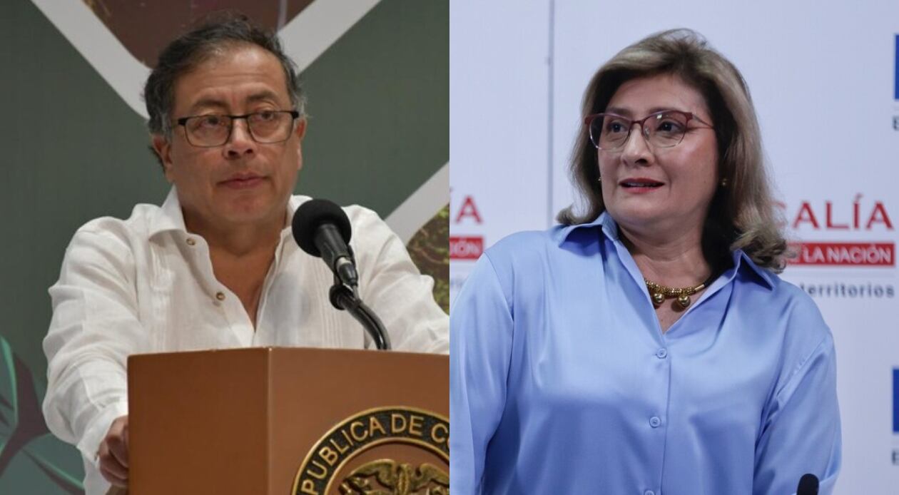 Presidente Gustavo Petro y fiscal encargada Martha Mancera. Foto: Colprensa.