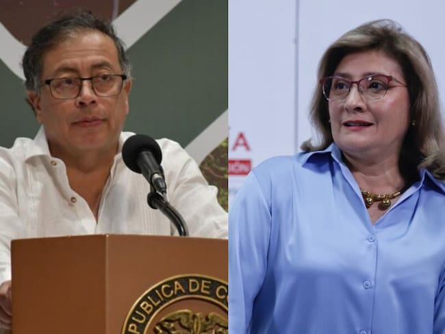Presidente Gustavo Petro y fiscal encargada Martha Mancera. Foto: Colprensa.