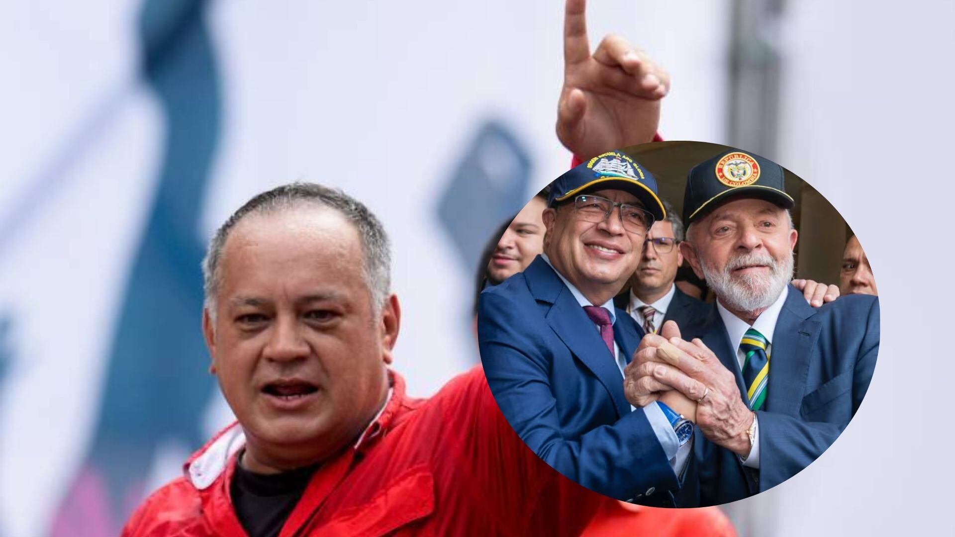 Diosdado Cabello y los presidentes de Colombia, Gustavo Petro, y de Brasil Lula da Silva