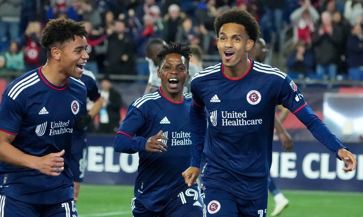 Dylan Borrero celebra el gol marcado para New England Revolution ante Montréal por la fecha 7 de la Conferencia Este de la MLS / Foto: @NERevolution