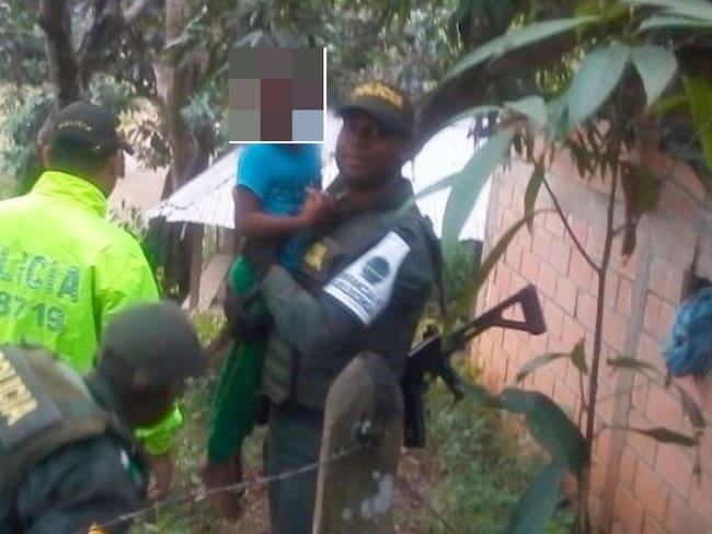 La policía rescató a niña de cinco años secuestrada en Zaragoza, Antioquia