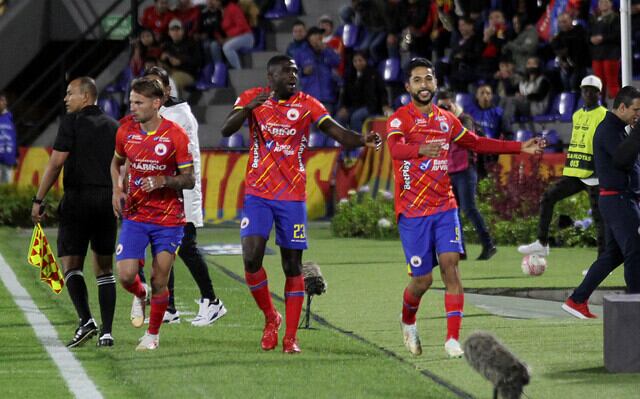 Jeison Medina celebra el gol del Pasto ante Águilas Doradas / Colprensa.