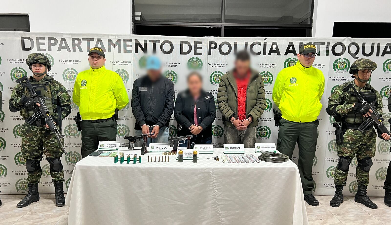 Capturados en San Pedro de Los Milagros- foto policía Antioquia