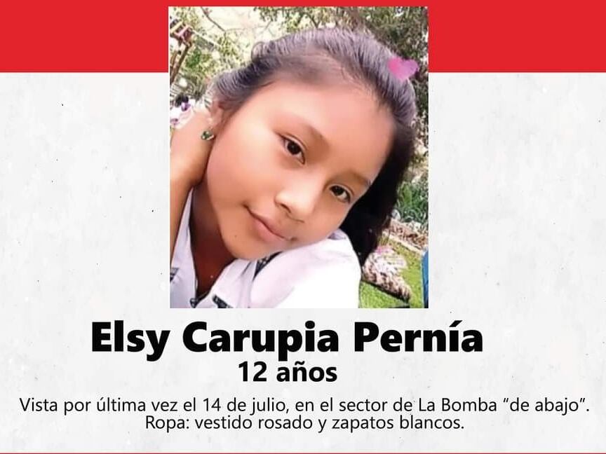 Elsy Carupia Pernía menor desaparecida en Dabeiba, Antioquia