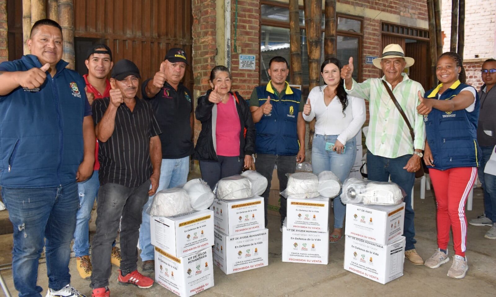 La asistencia fue entrega a la comunidad afectada por fenómenos naturales durante este año”. FOTO: Gobernación del Cauca