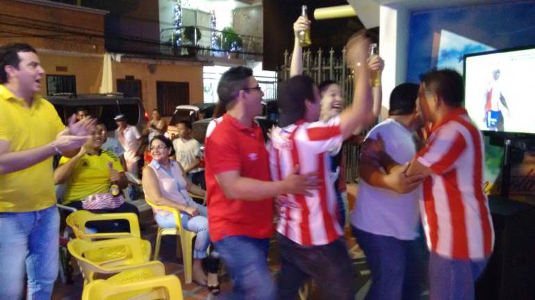 Celebración de los hinchas del Junior