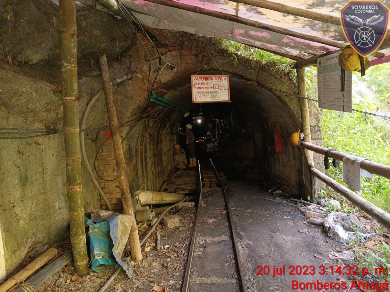 Mina Nueva Nechí en Amagá, Antioquia. Foto: bomberos Amagá.