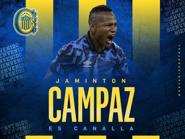 Jaminton Campaz, nuevo jugador de Rosario Central / Twitter: @RosarioCentral