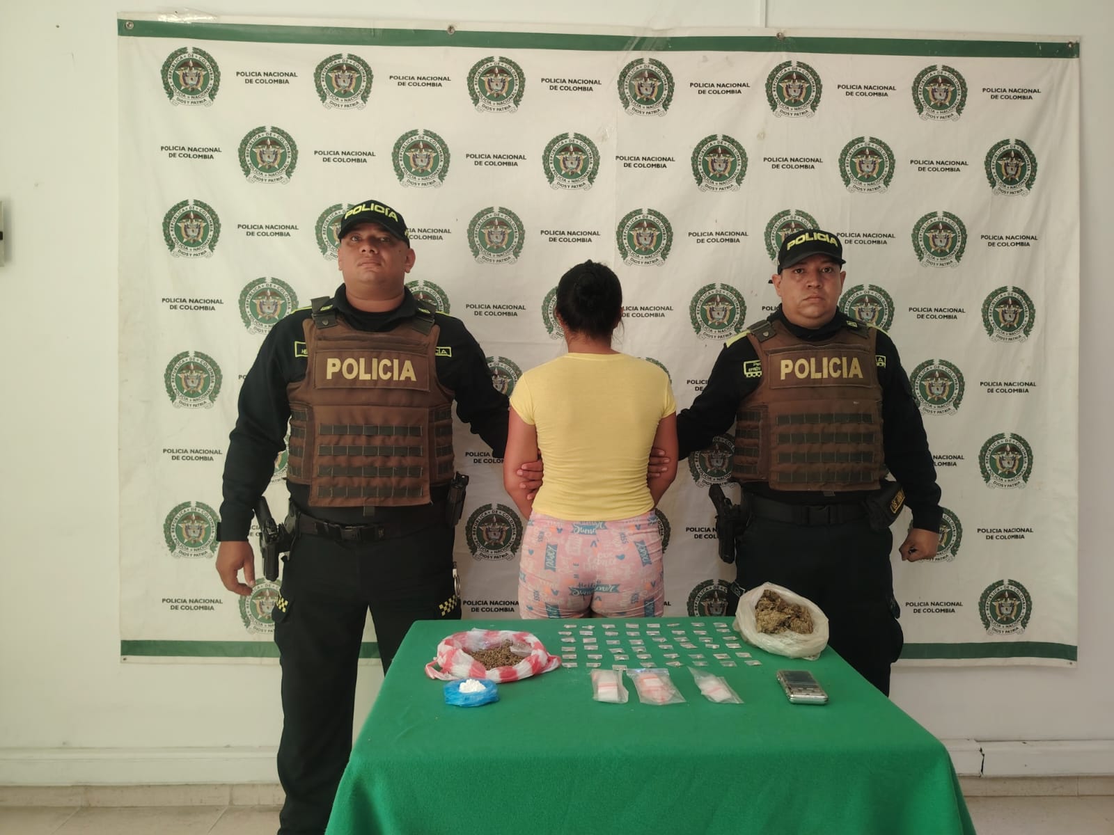 Capturada con drogas en Arjona. // Policía de Bolívar