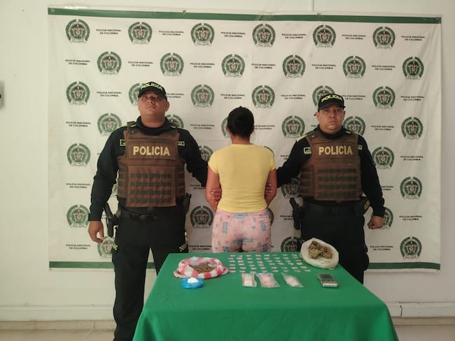 Capturada con drogas en Arjona. // Policía de Bolívar