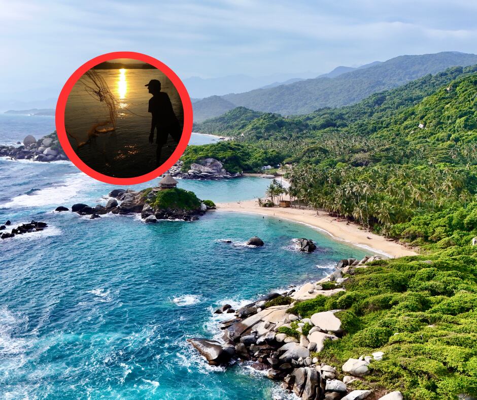 Mar en Colombia y pescador en el río Magdalena (Getty Images)