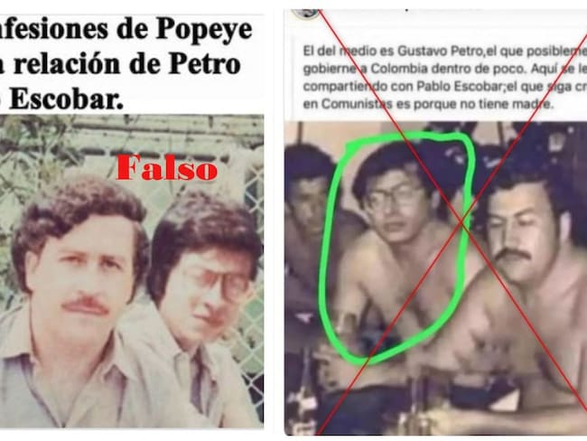 Fotos de Gustavo Petro junto a Pablo Escobar son montajes