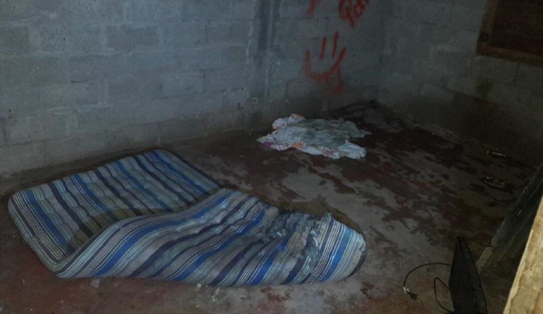 Este era el lugar en donde mantenían secuestrado al trabajador.