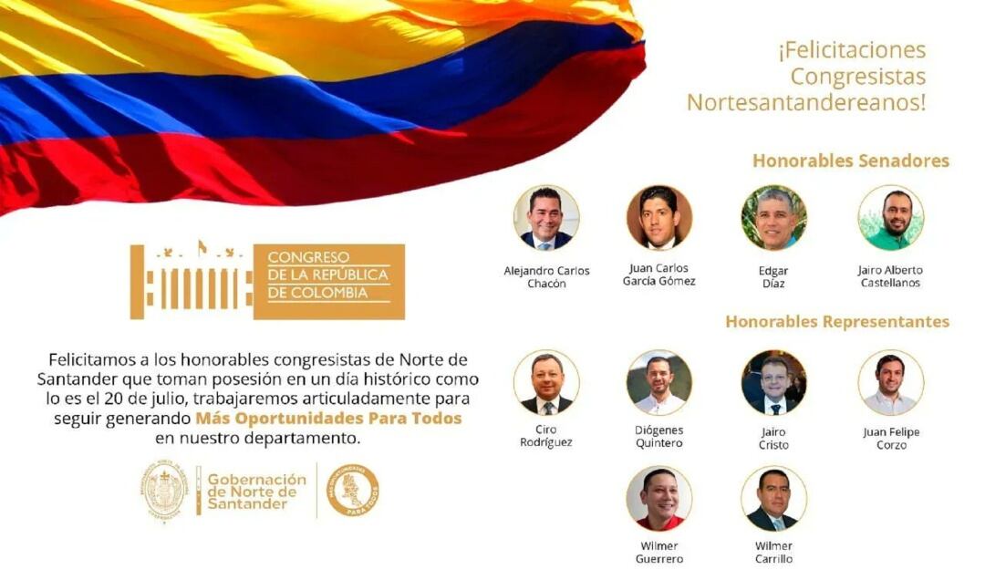 11 parlamentarios Norte de Santander en el Congreso