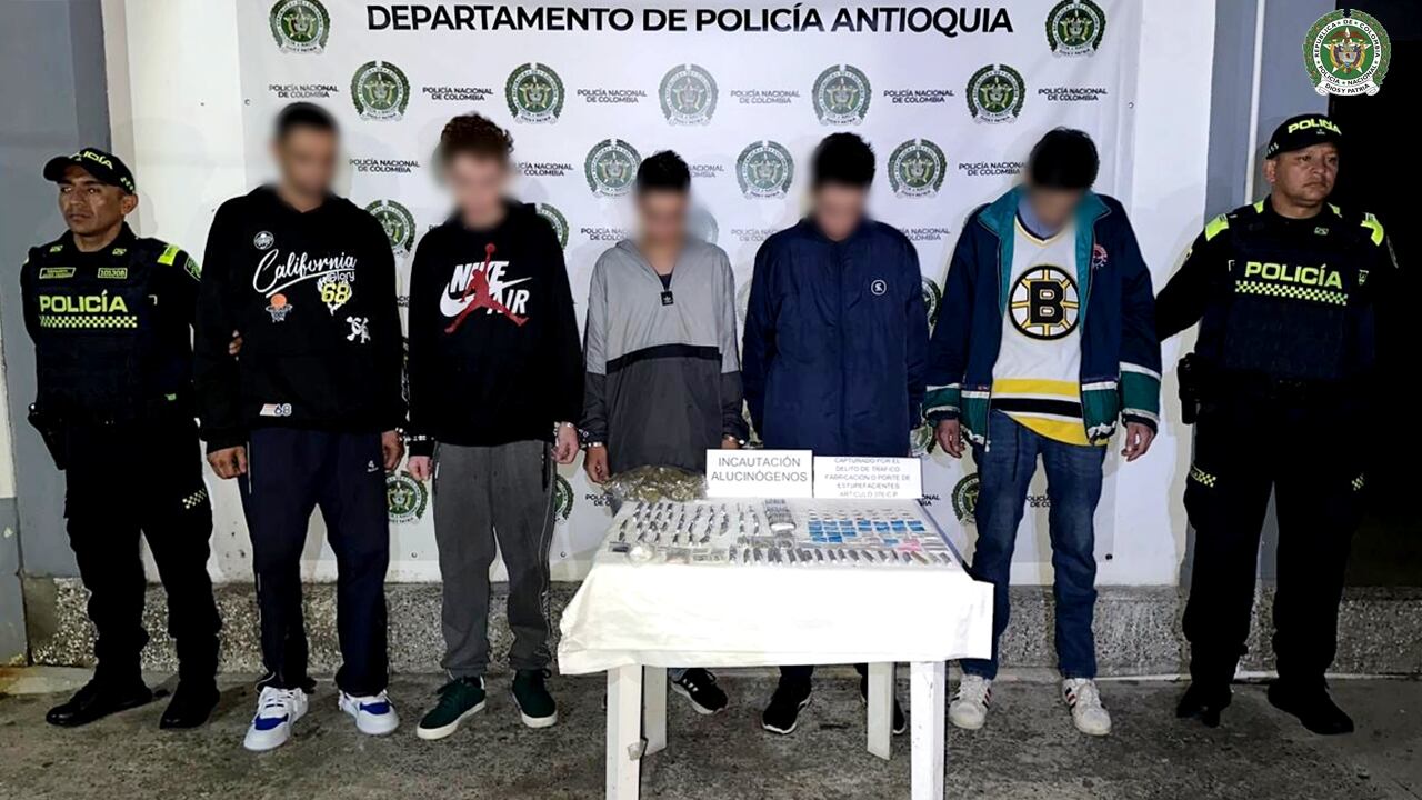 Capturados en Guarne - foto policía Antioquia