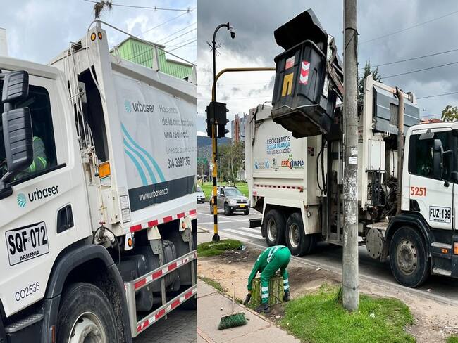Dos empresas hacen recolección de basuras en Montenegro, Quindío. Fotos: Cortesía Urbaser/ Área Limpia