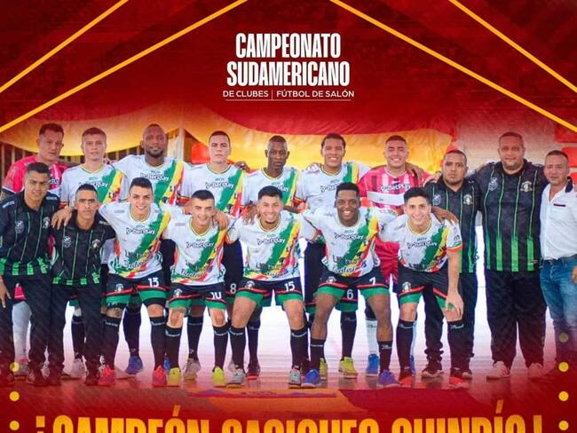 Caciques del Quindío, Campeón, Campeonato Suramericano de clubes de Fútbol de Salón. Foto Cortesía Indeportes Tolima
