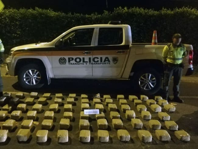 Más de 70 kilogramos de marihuana fueron incautados en vías de Pereira