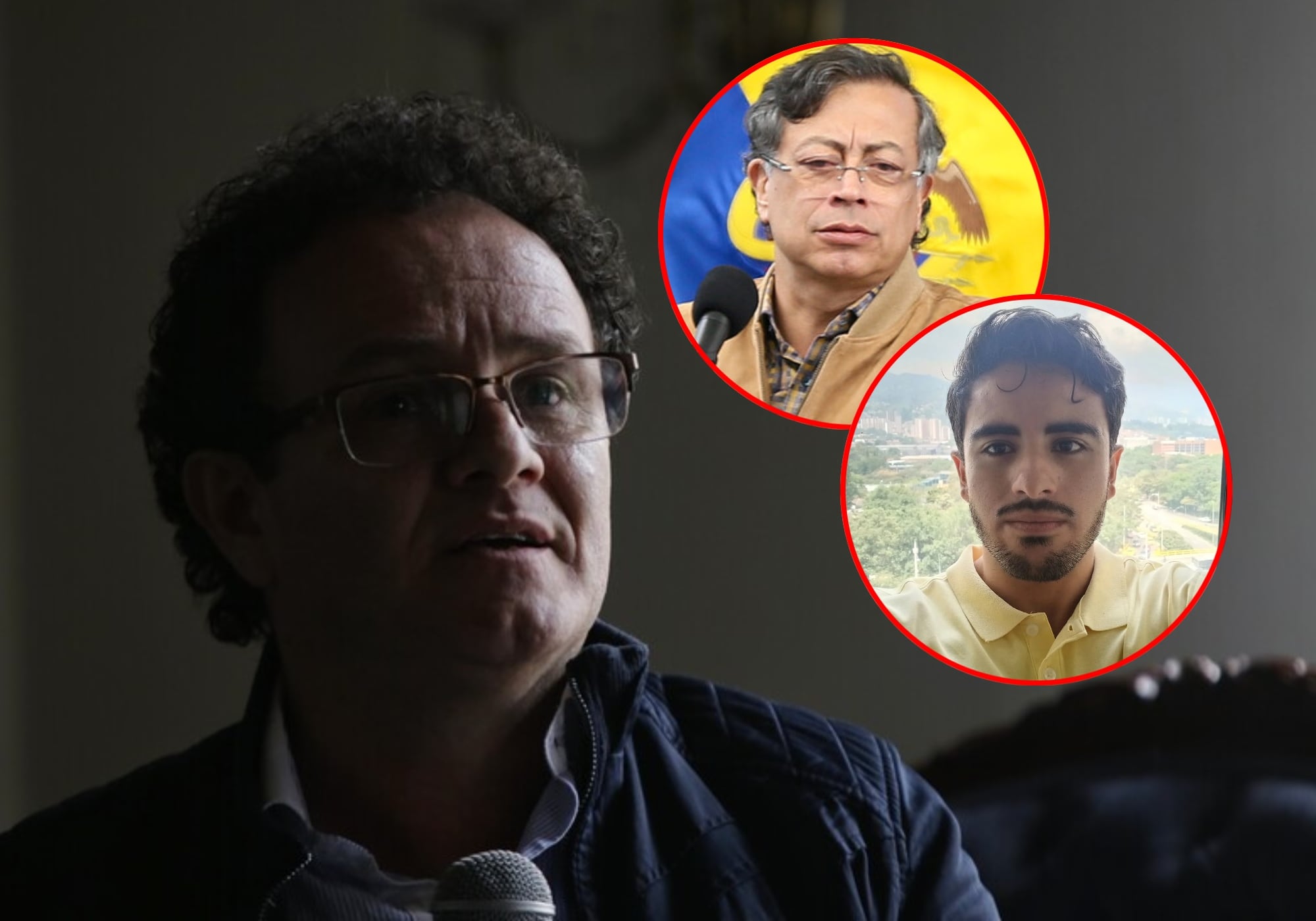 Jesús Abad Colorado, Mateo Pérez y Gustavo Petro. Fotos:  (Colprensa - Álvaro Tavera) / Facebook/ (Colprensa - Lina Gasca)