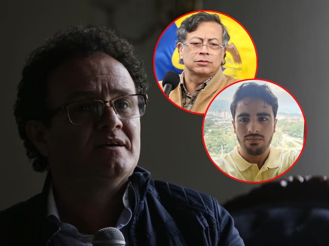 Jesús Abad Colorado, Mateo Pérez y Gustavo Petro. Fotos: (Colprensa - Álvaro Tavera) / Facebook/ (Colprensa - Lina Gasca)