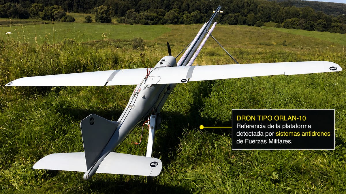 Sistemas antidrones detectaron señal asociada a presunto dron ruso Orlan-10 en Valle del Cauca