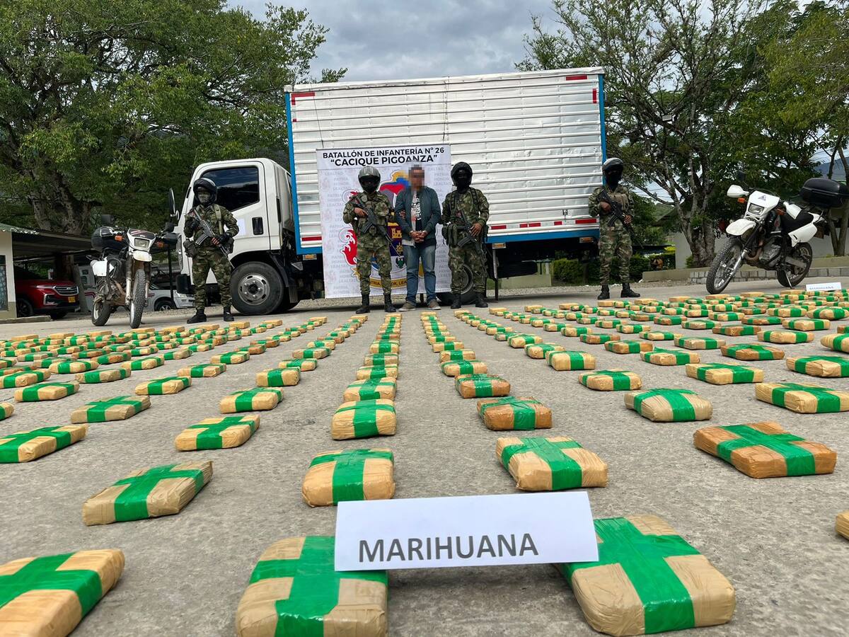 Ejercito incauta en el Huila 290 kilos de marihuana a la estructura Dagoberto Ramos