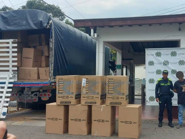 Capturados y mercancía recuperada- foto alcaldía de Medellín