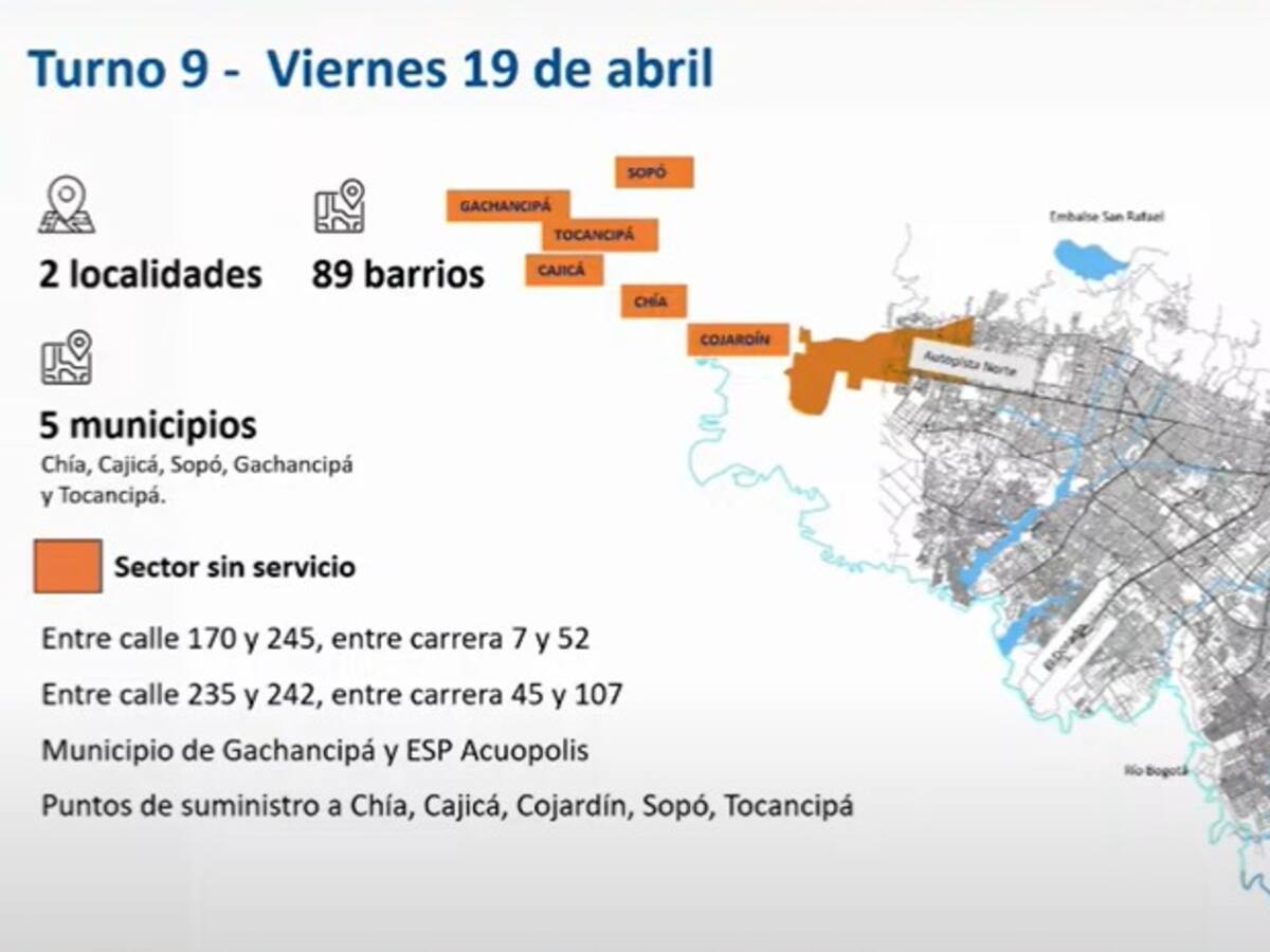Cortes de agua en Bogotá para este viertes 19 de abril del 2024: Barrios y horarios