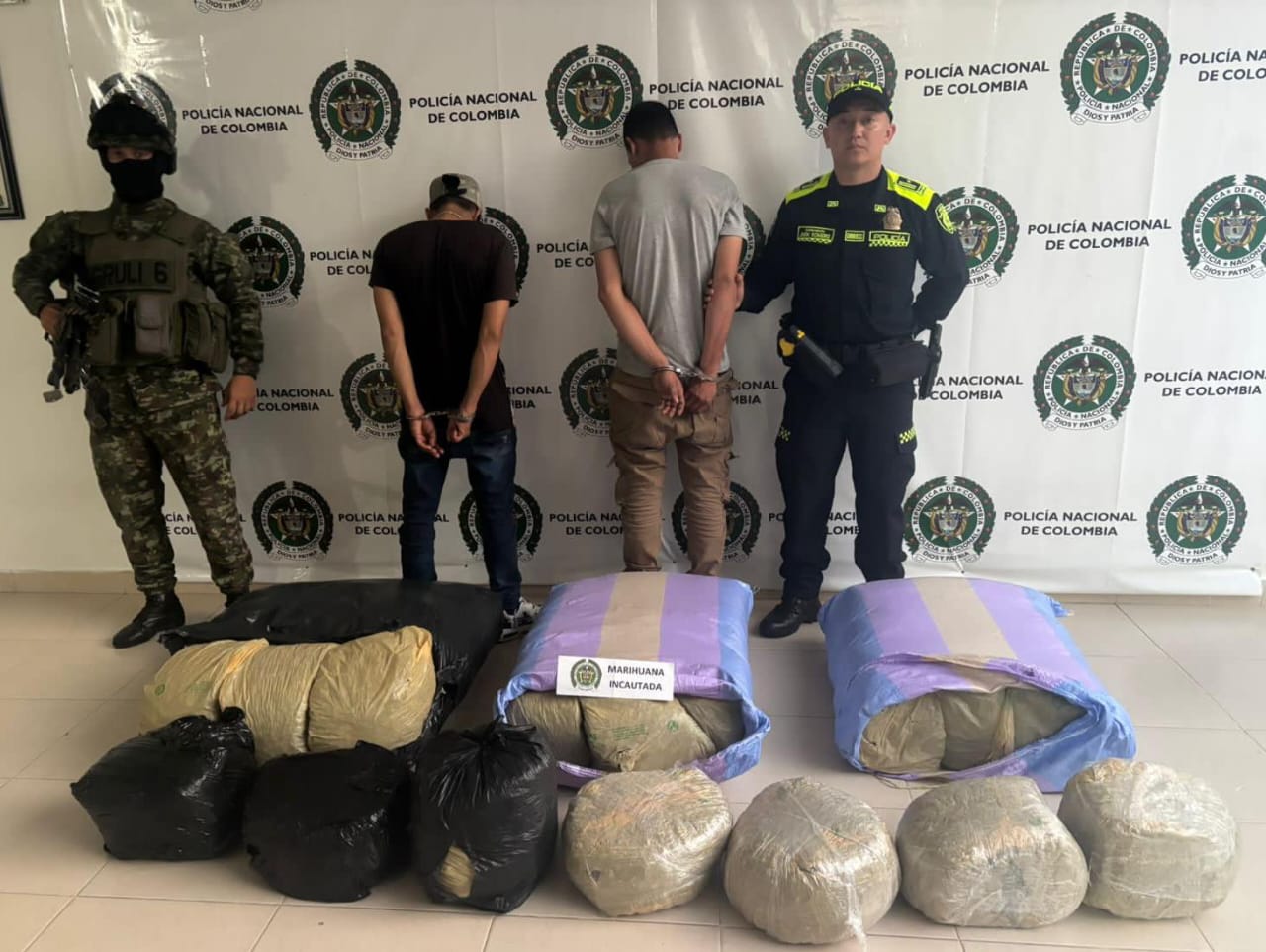 82 kilos de marihuana en el occidente del Huila fueron incautados en el municipio de Paicol