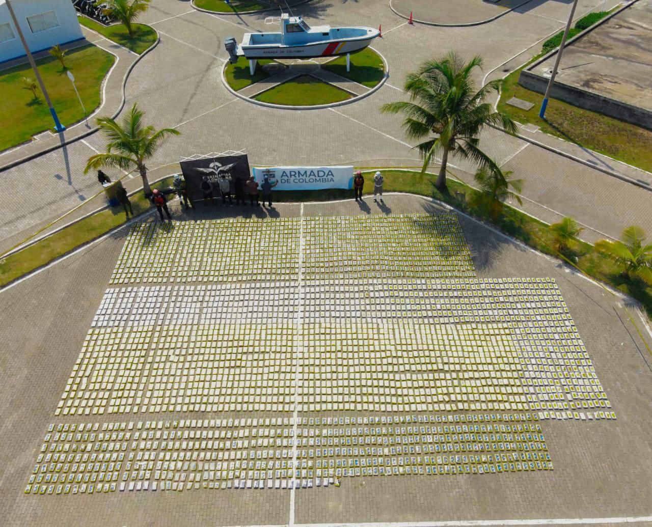 Más de 3.3 toneladas de cocaína incautadas por la Armada Nacional en San Andrés. Foto: Suministrada.