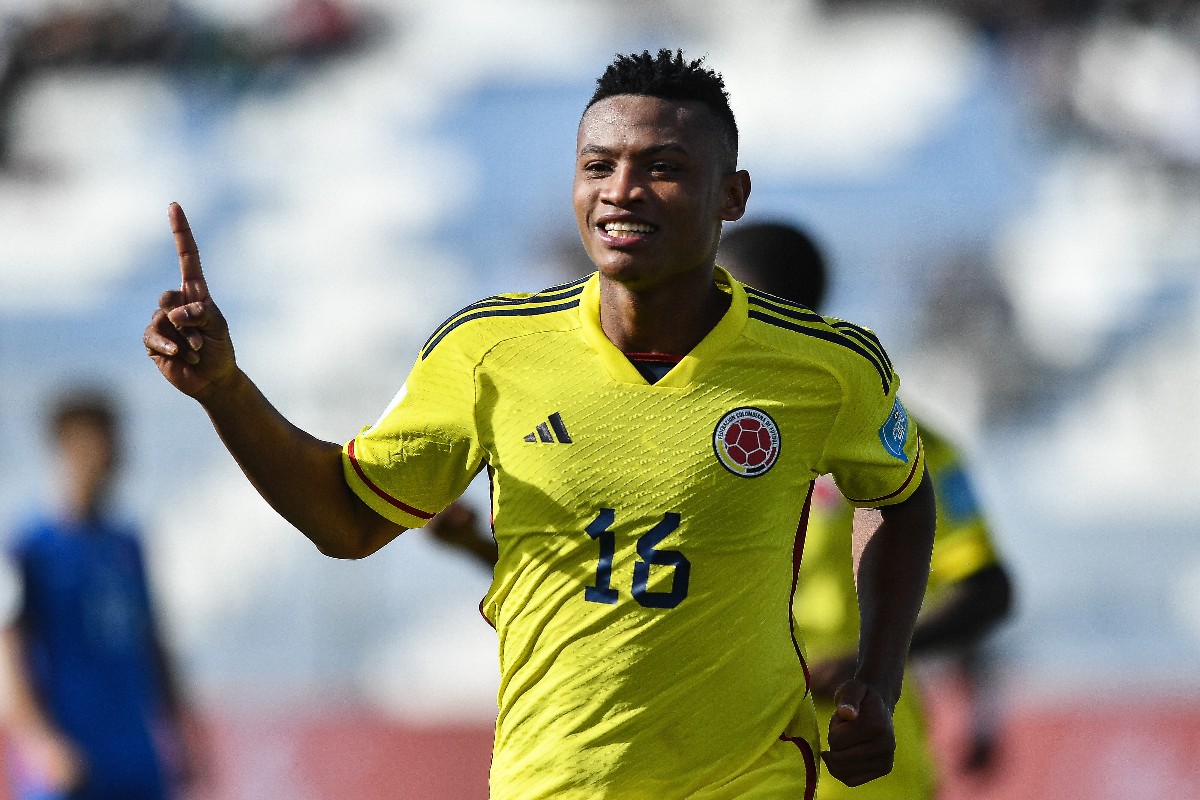 Óscar Cortés, volante de la Selección Colombia Sub-20. (Photo by Marcelo Endelli - FIFA/FIFA via Getty Images)