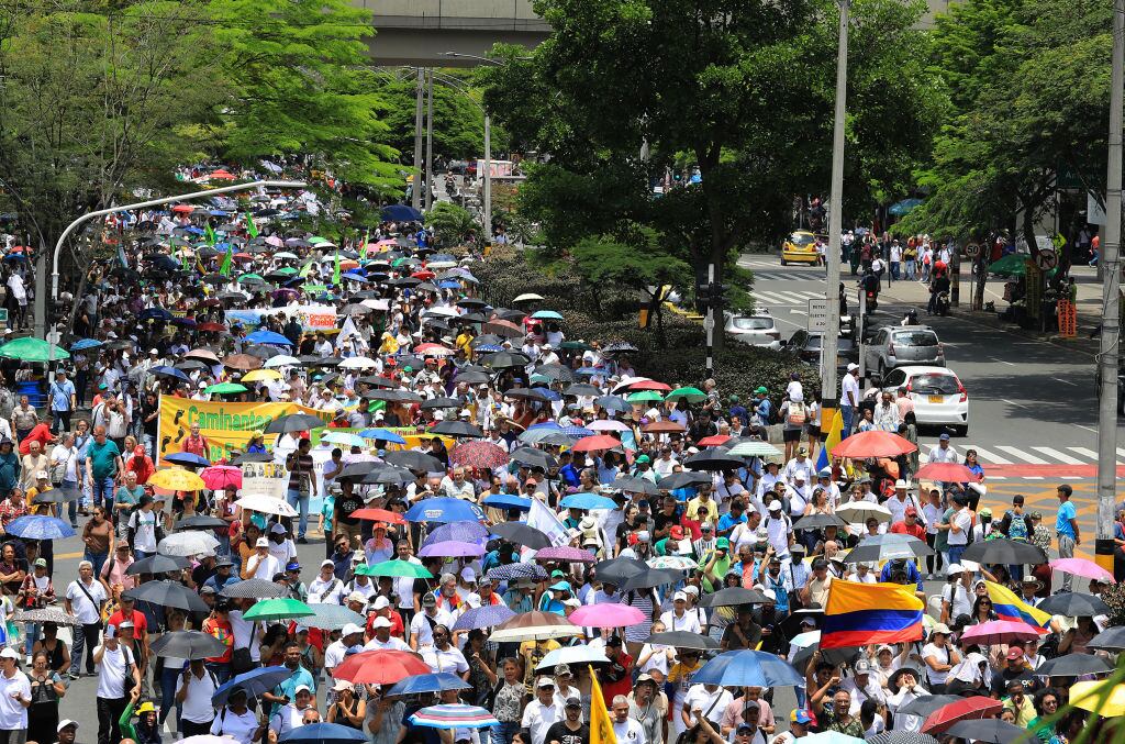 Manifestaciones en Colombia. (Photo by JAIME SALDARRIAGA/AFP via Getty Images)