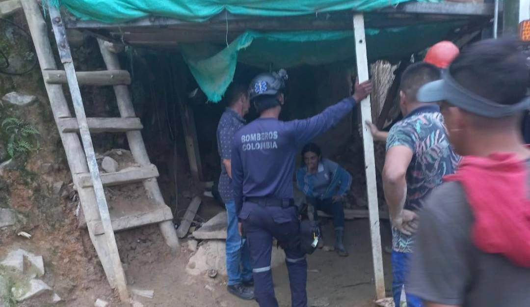 Accidente cerca a una mina de Marmato, Caldas. Crédito: Bomberos Marmato, Caldas,