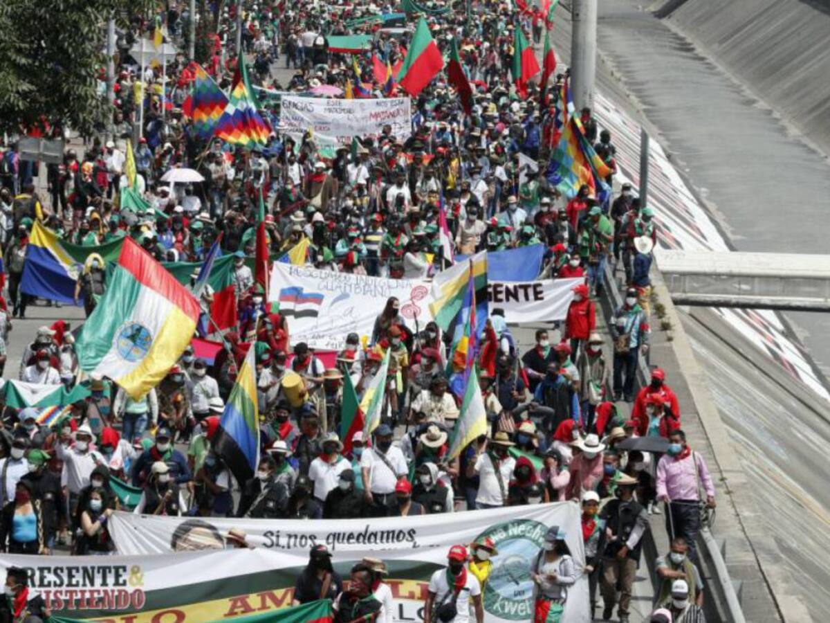 Con absoluta normalidad se llevó la movilización de la Minga en Bogotá