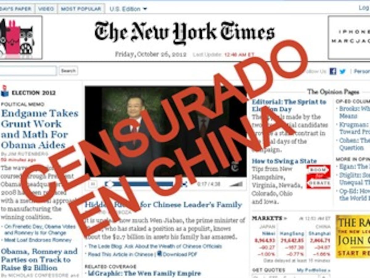 China bloqueó el acceso a la web del diario "The New York Times".
