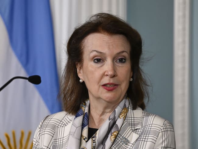 WASHINGTON DC, UNITED STATES - MAY 17: United States Secretary of State Antony Blinken (not seen) participates in a Memorandum of Understanding Signing Ceremony with Argentine Foreign Minister Diana Mondino at the Department of State in Washington DC, United States on May 17, 2024 (Photo by Celal Gunes/Anadolu via Getty Images)