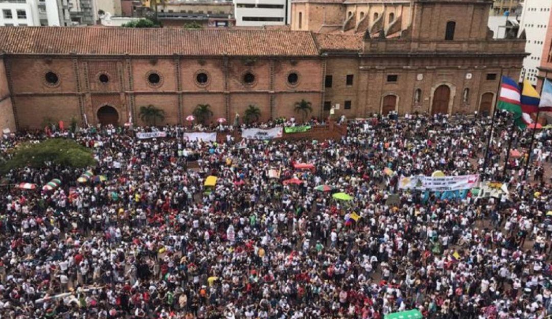 Varias de las movilizaciones terminarán en la Plazoleta de San Francisco en Cali.