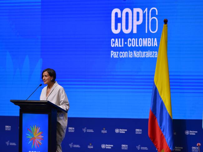 Ministra de Ambiente, Susana Muhamad durante la inauguración de la COP19 'Paz con la Naturaleza' (Foto: Gabriel Aponte/Getty Images)