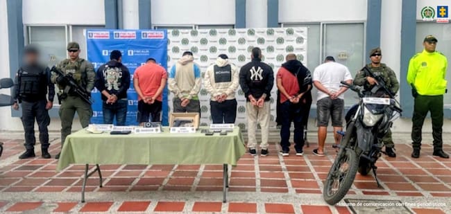 Luego de su captura, los implicados fueron presentados ante un juez de control de garantías. Crédito: Fiscalía.