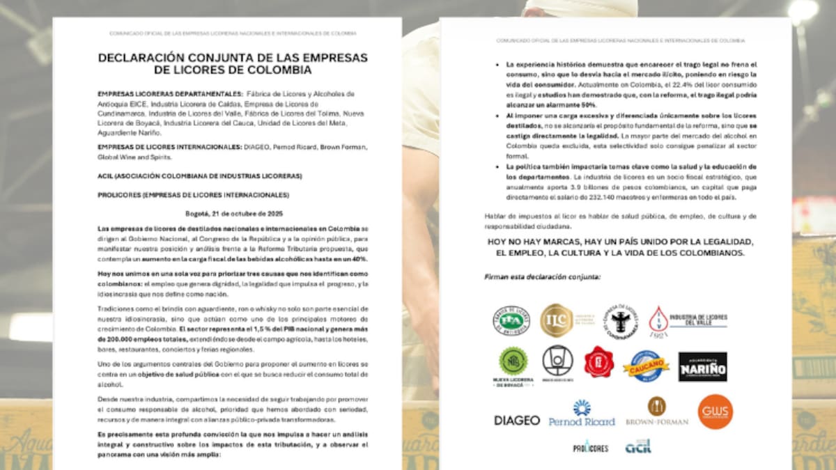 Empresas de licores del país se unen en contra de la reforma tributaria que aumentará los impuestos