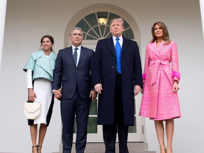 Iván Duque junto a su esposa, Donald Trump y Melania 
